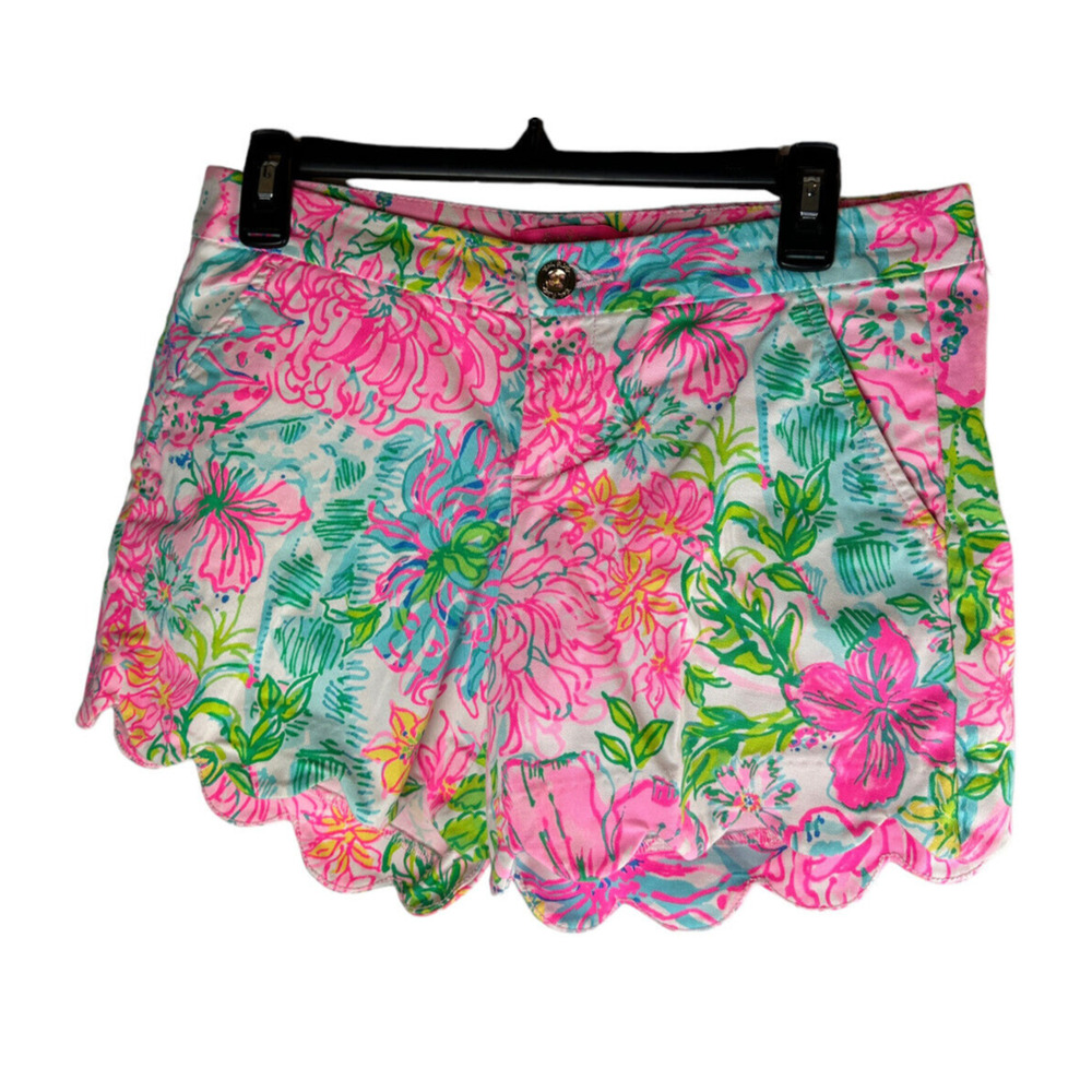 Lilly Pulitzer Buttercup Scalloped Shorts Multi-Color Floral Women's Size 2 - Picture 2 of 8